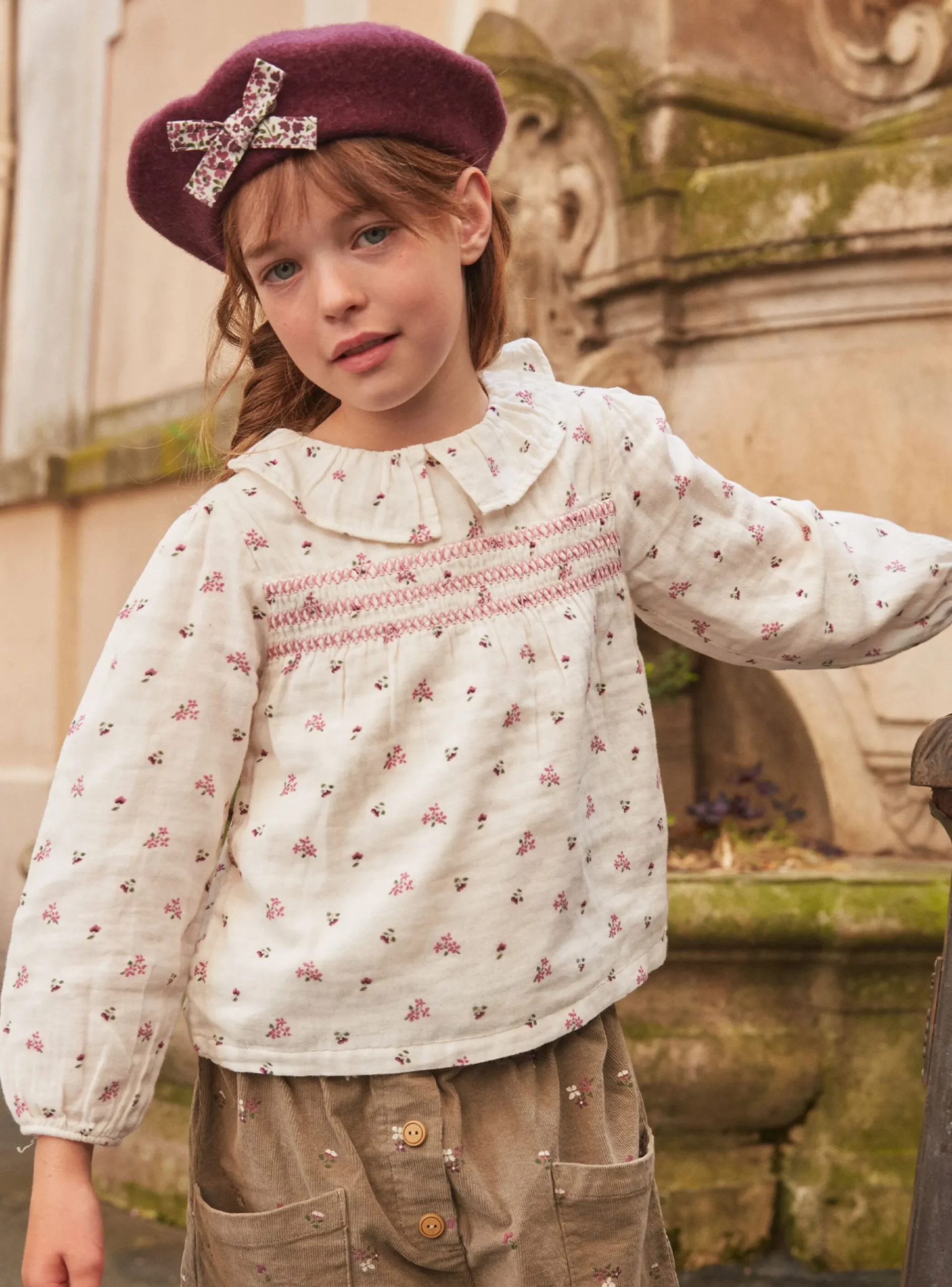 Sergent Major Blouse & T-shirt-Chemisier fleuri en gaze de coton