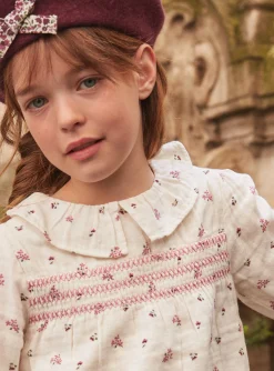 Sergent Major Blouse & T-shirt-Chemisier fleuri en gaze de coton