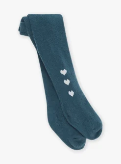 Sergent Major Chaussettes & Collant-Collant bleu ardoise &agrave; motifs coeurs