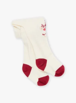 Sergent Major Chaussettes & Collant-Collant &eacute;cru &agrave; jacquard t&ecirc;te d'animal