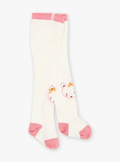 Sergent Major Chaussettes & Collant-Collants &eacute;crus &agrave; motif chat