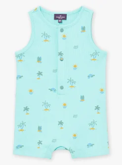 Sergent Major Maillot De Bain-Combinaison sans manches turquoise &agrave; imprim&eacute; &agrave; rayures