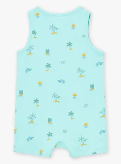 Sergent Major Maillot De Bain-Combinaison sans manches turquoise &agrave; imprim&eacute; &agrave; rayures