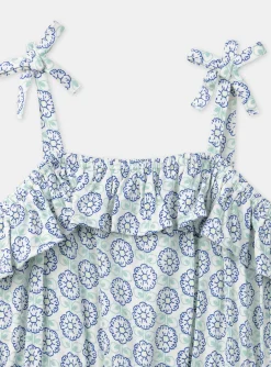 Sergent Major Robe & Combinaison-Combishort Fleurie &agrave; Volant Ivoire