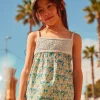 Sergent Major Blouse & T-shirt-D&eacute;bardeur &agrave; dentelle Vert &agrave; Fleurs