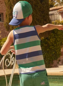 Sergent Major T-shirt & Polo-D&eacute;bardeur blanc &agrave; imprim&eacute; &agrave; rayures