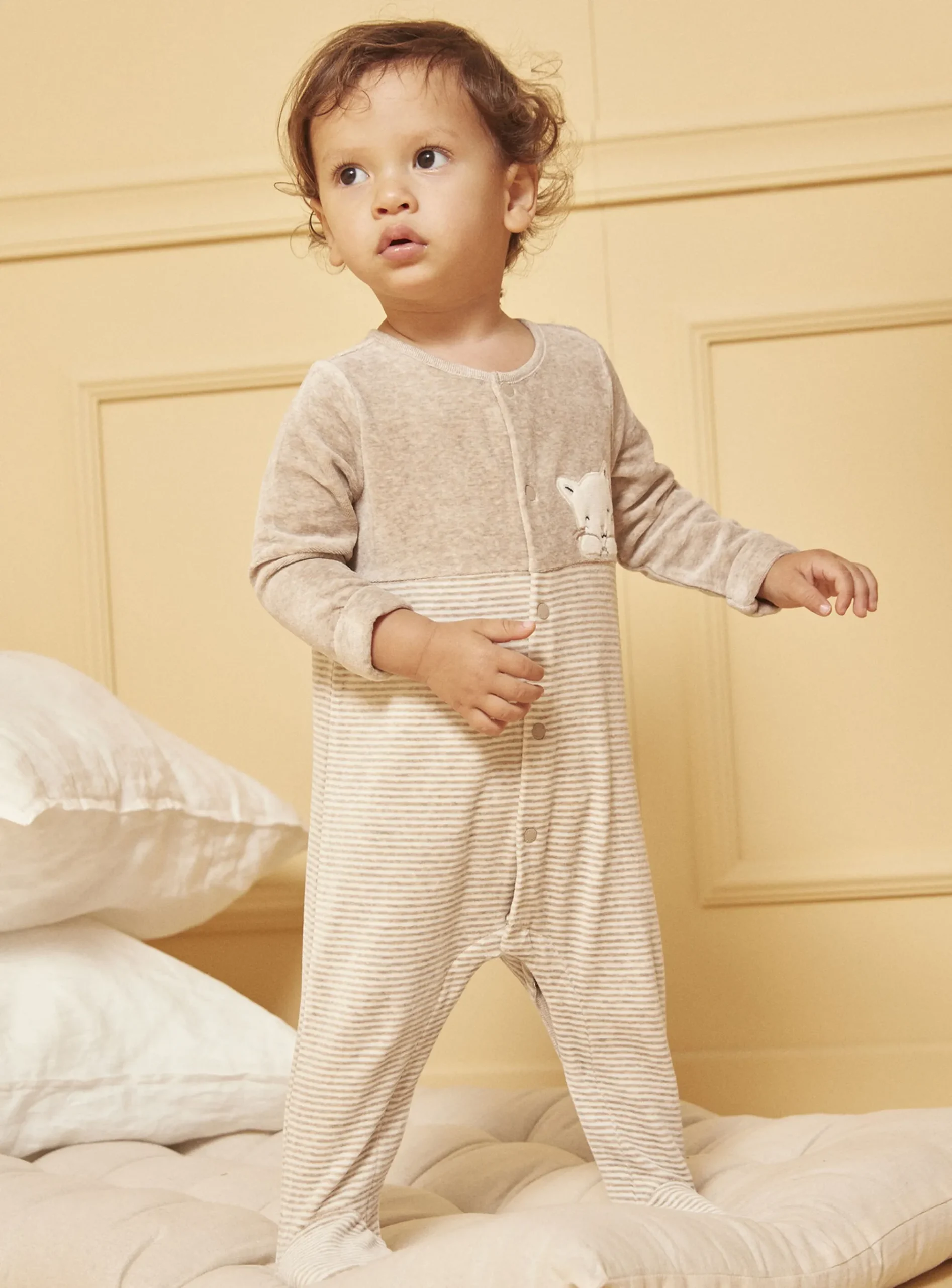 Sergent Major Pyjama & Grenouillère-Dors-bien chat en velours