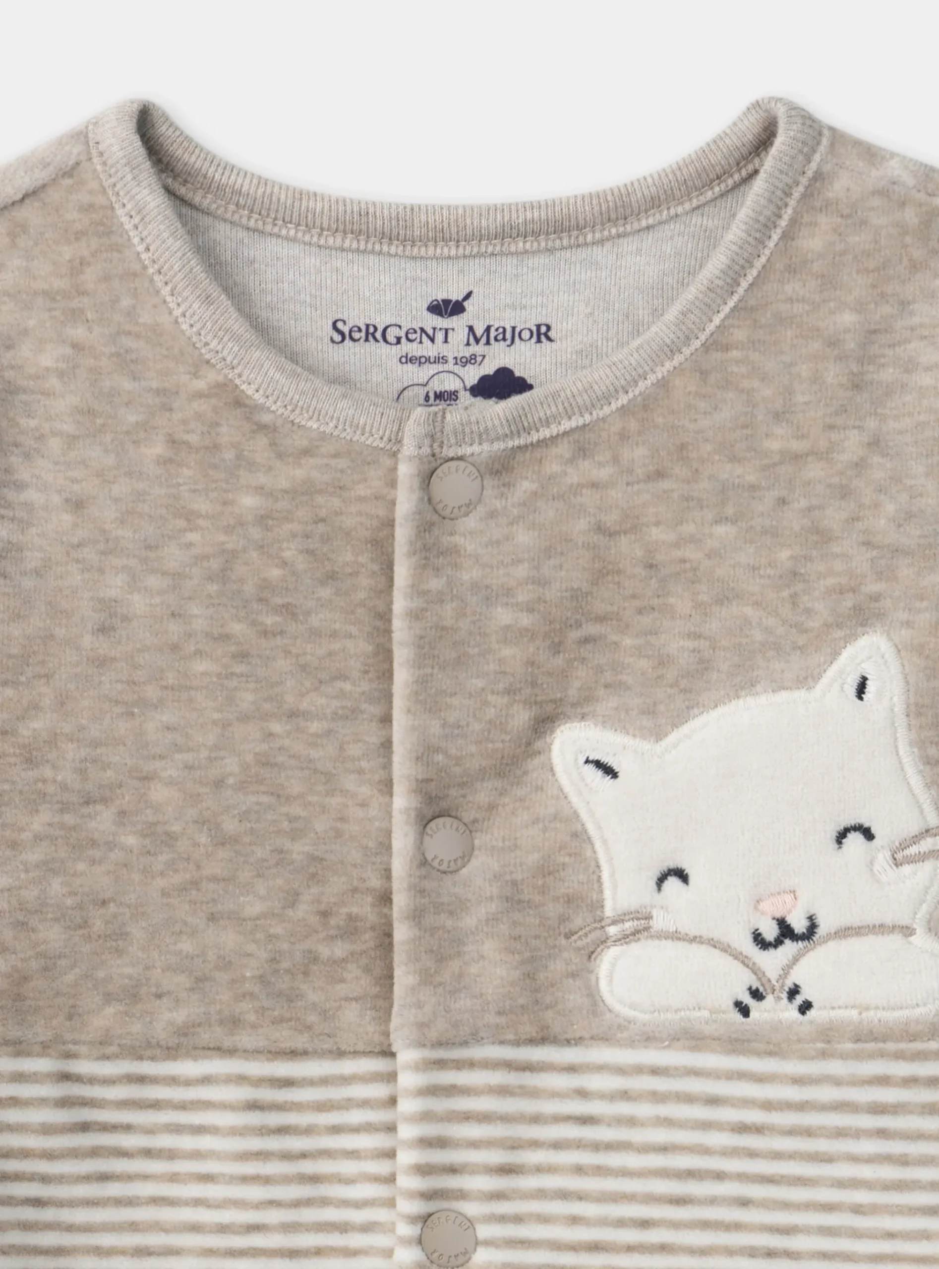 Sergent Major Pyjama & Grenouillère-Dors-bien chat en velours