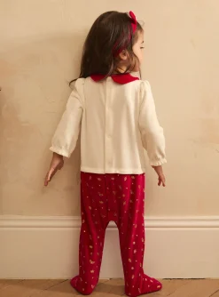 Sergent Major Pyjama & Grenouillère-Dors-bien en velours avec bandeau de No&euml;l