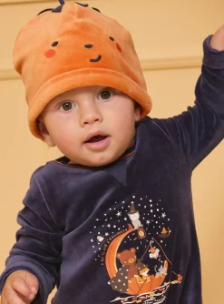 Sergent Major Pyjama & Grenouillère-Dors-bien en velours avec bonnet