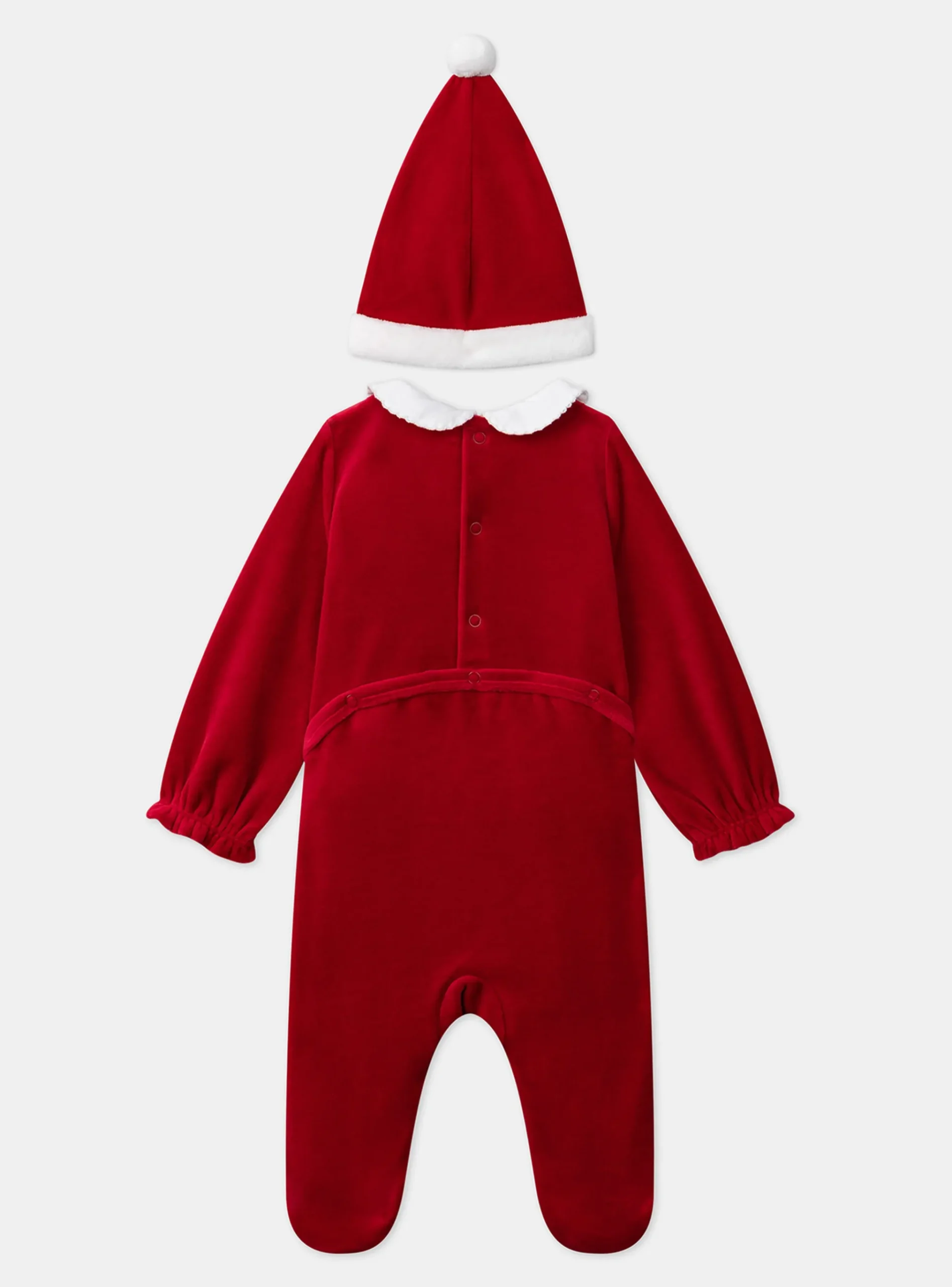Sergent Major Pyjama & Grenouillère-Dors-bien en velours avec bonnet de Noël