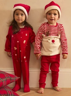 Sergent Major Pyjama & Grenouillère-Dors-bien en velours avec bonnet de Noël