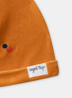 Sergent Major Pyjama & Grenouillère-Dors-bien en velours avec bonnet