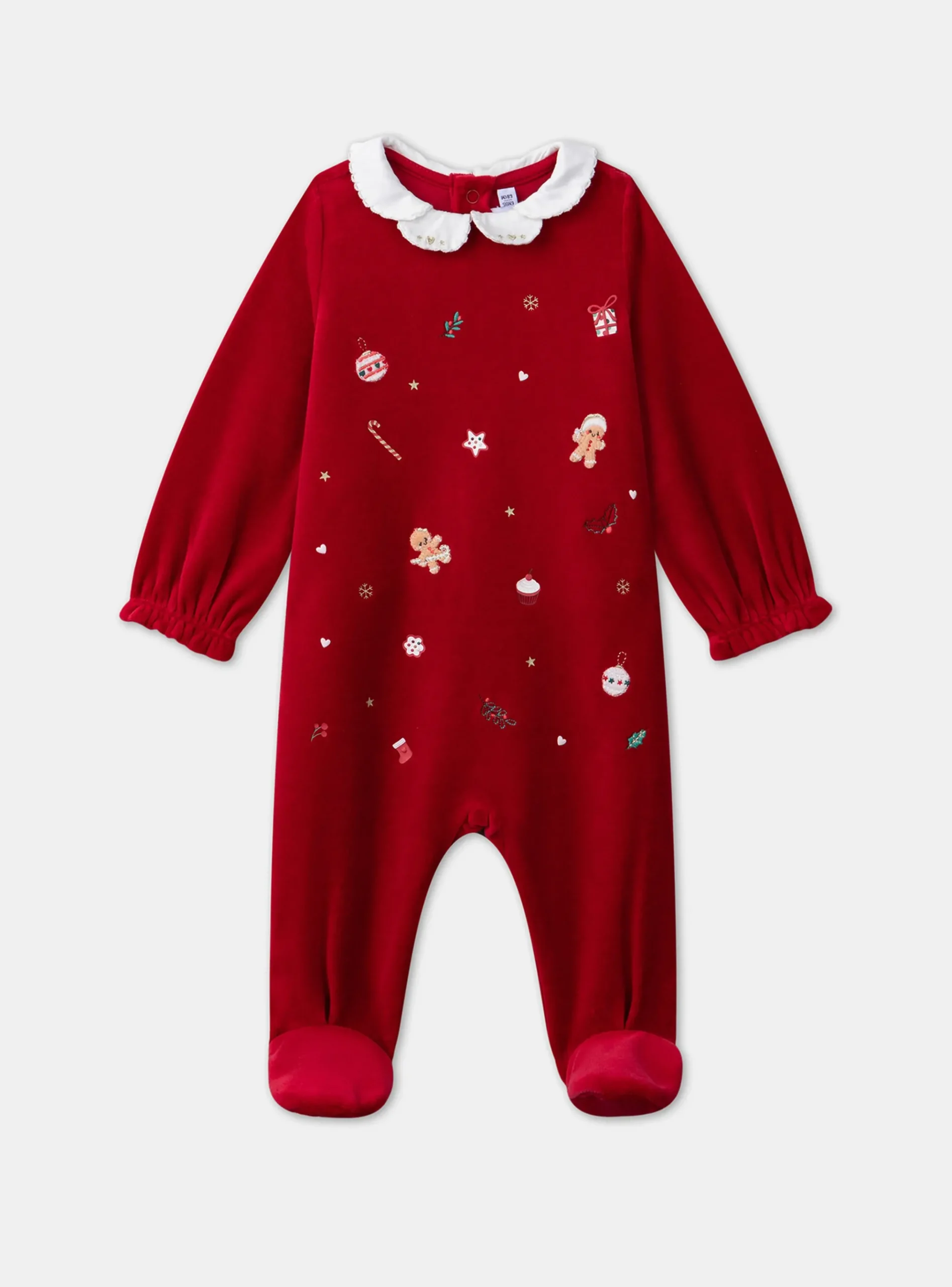 Sergent Major Pyjama & Grenouillère-Dors-bien en velours avec bonnet de Noël