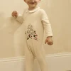 Sergent Major Pyjama & Grenouillère-Dors-bien en velours beige chin&eacute;