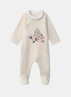 Sergent Major Pyjama & Grenouillère-Dors-bien en velours beige chiné