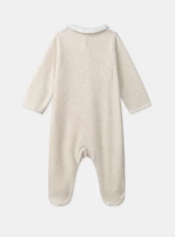 Sergent Major Pyjama & Grenouillère-Dors-bien en velours beige chiné