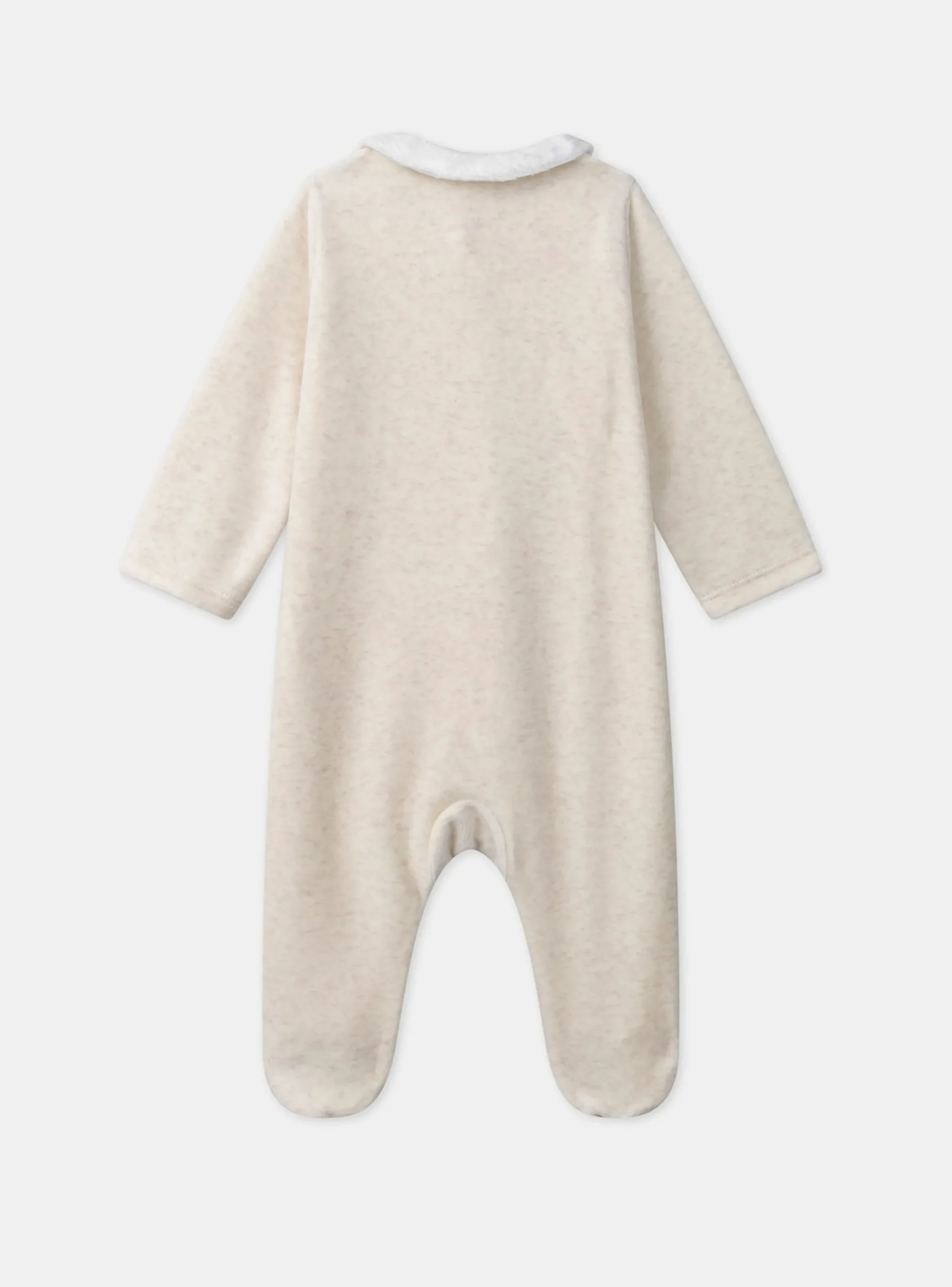 Sergent Major Pyjama & Grenouillère-Dors-bien en velours beige chiné