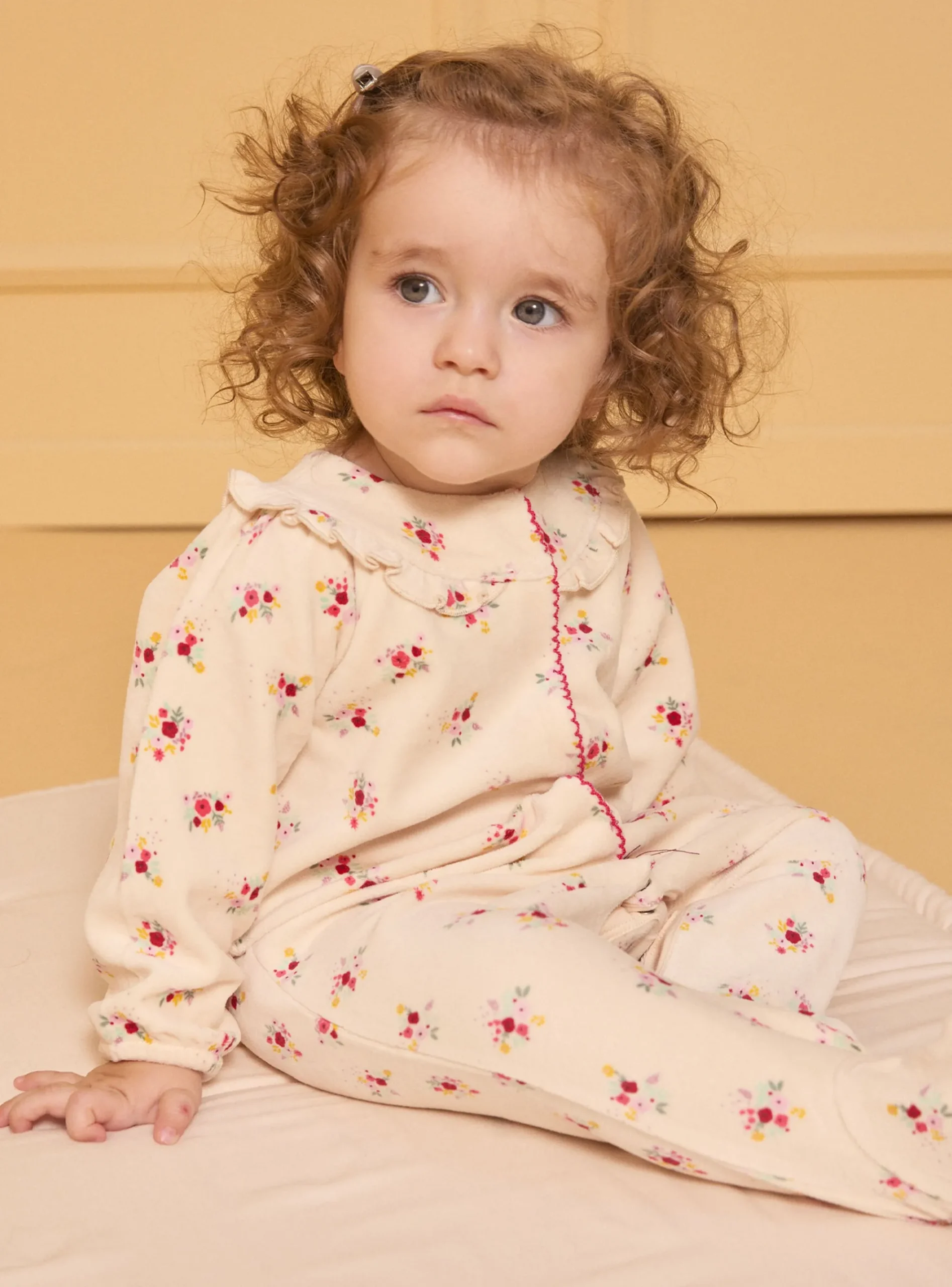 Sergent Major Pyjama & Grenouillère-Dors-bien en velours fleuri