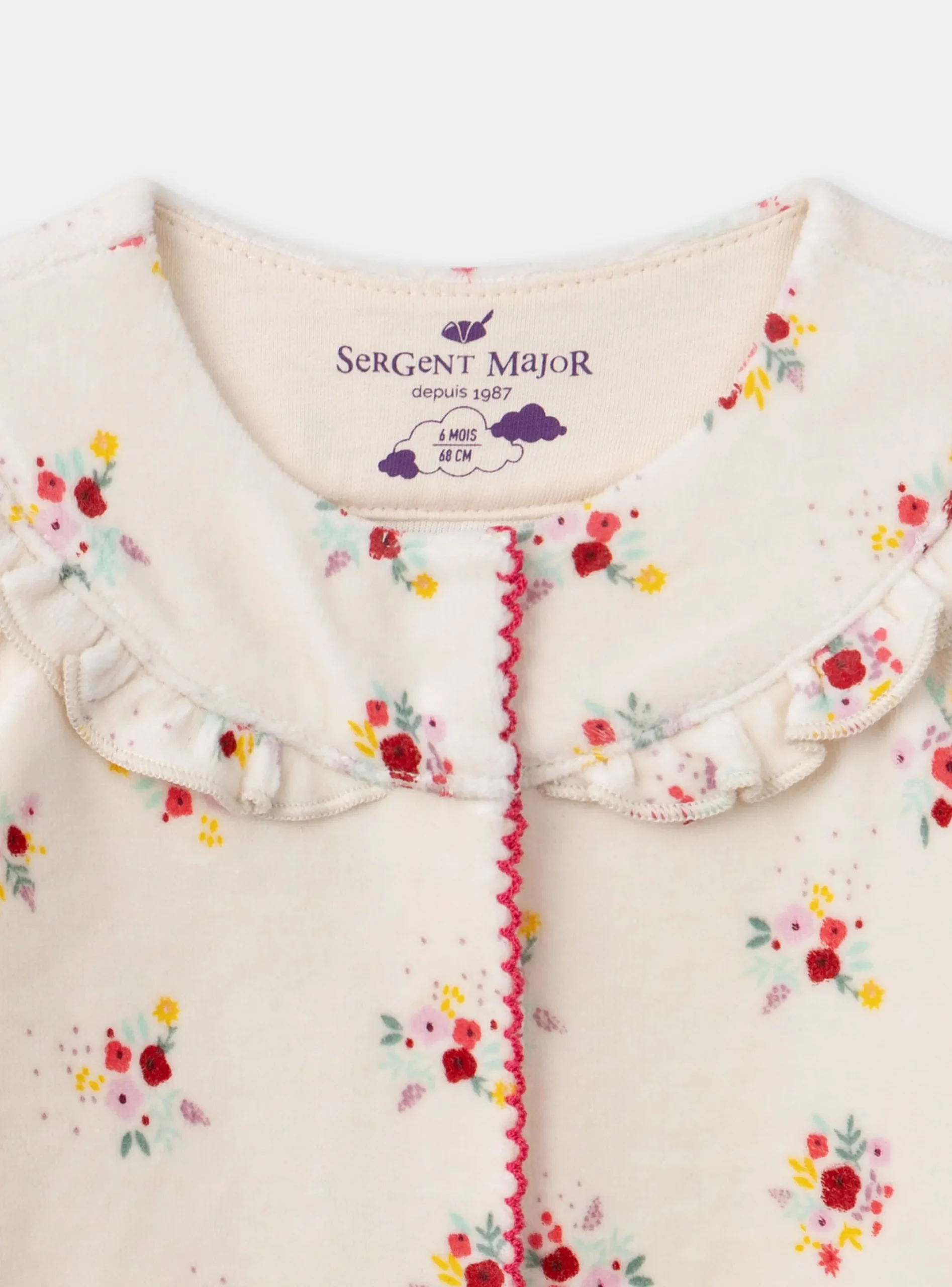 Sergent Major Pyjama & Grenouillère-Dors-bien en velours fleuri