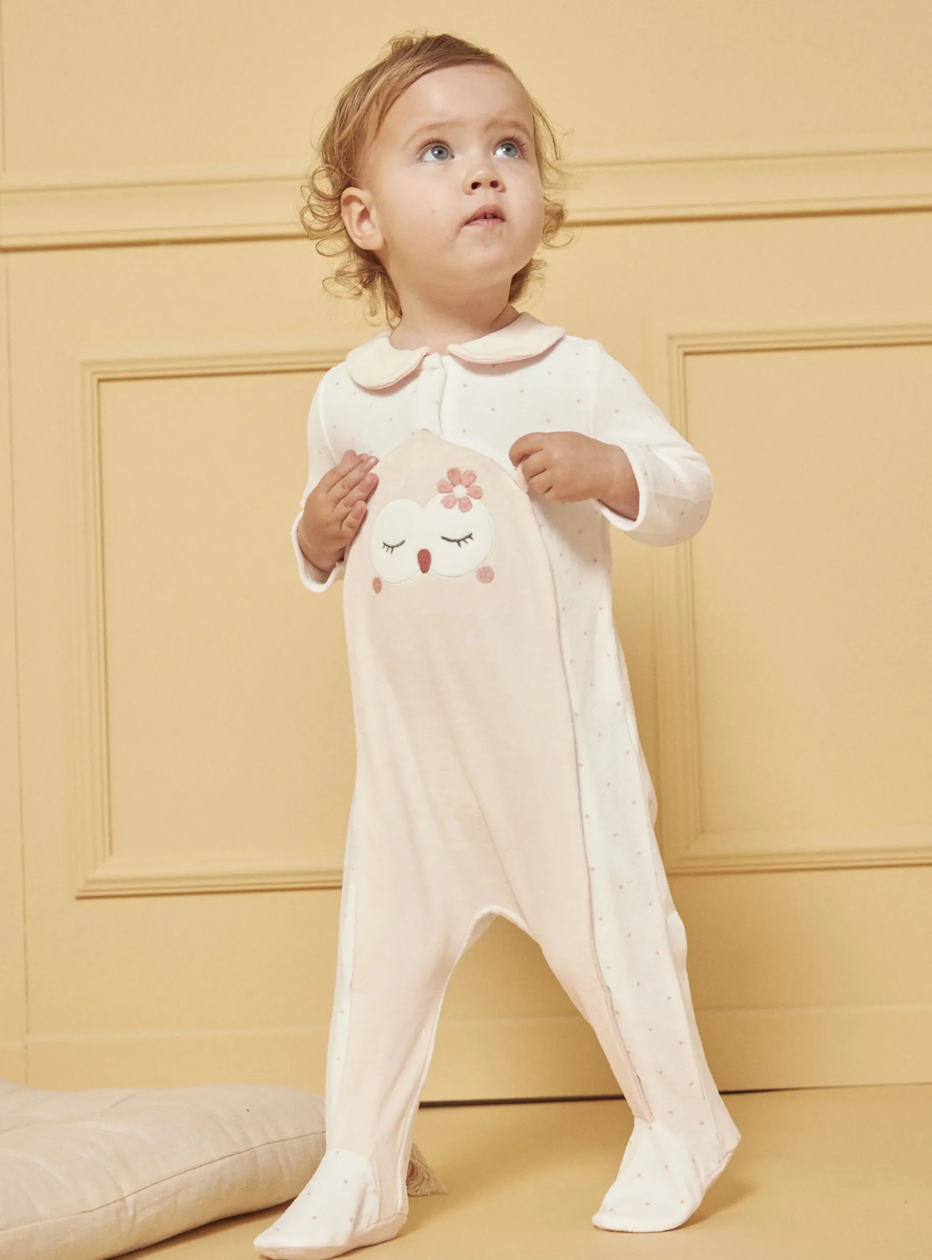 Sergent Major Pyjama & Grenouillère-Dors-bien en velours hibou