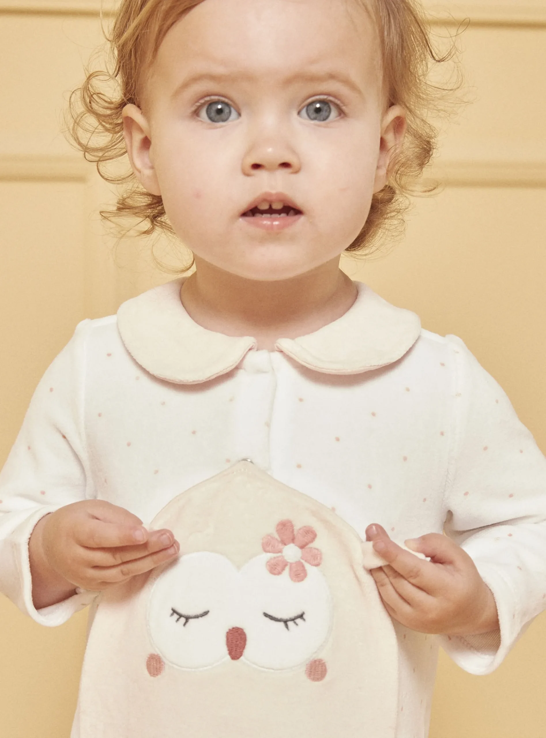 Sergent Major Pyjama & Grenouillère-Dors-bien en velours hibou