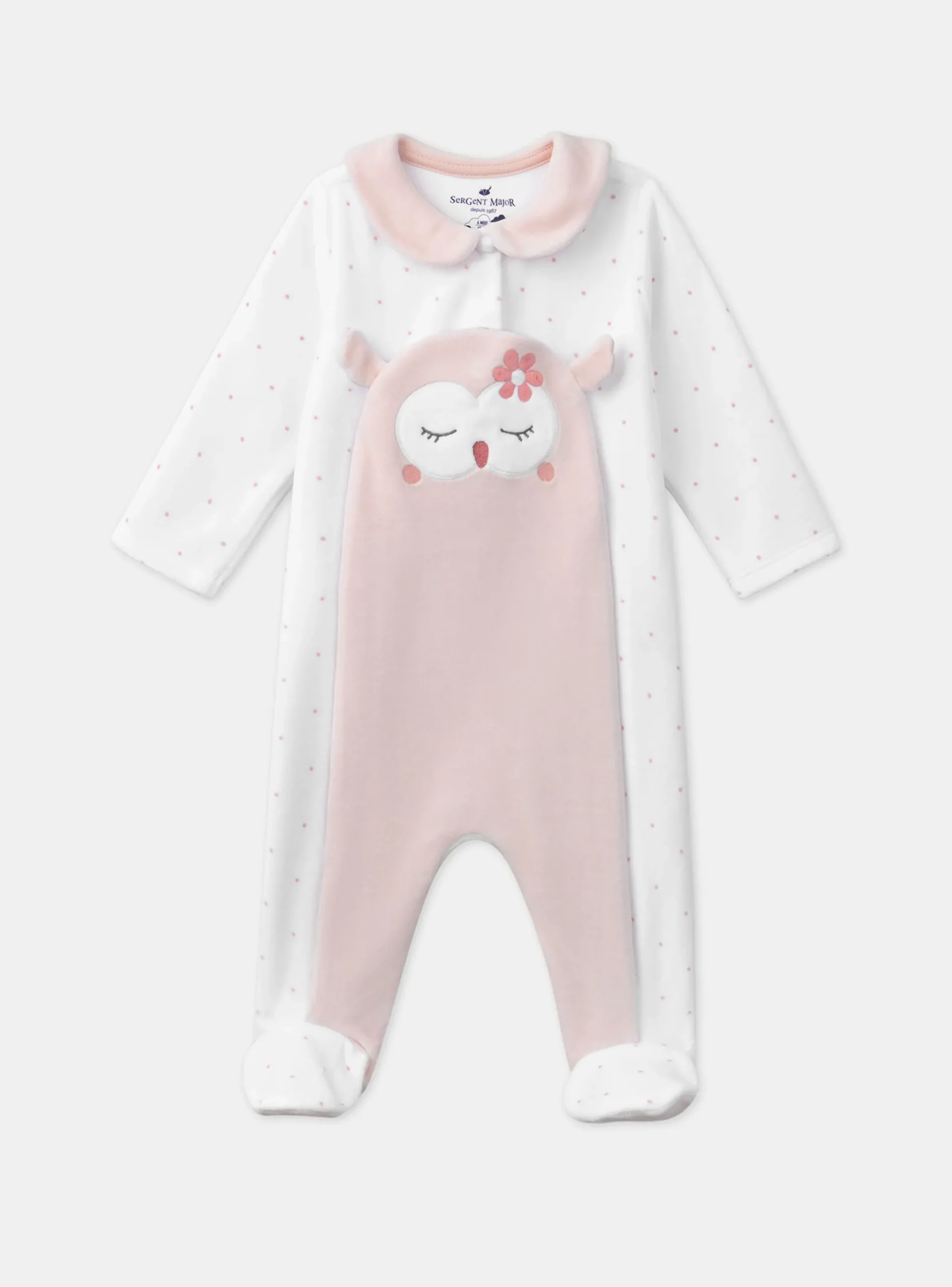 Sergent Major Pyjama & Grenouillère-Dors-bien en velours hibou