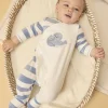 Sergent Major Pyjama & Grenouillère-Dors-bien en velours uni et ray&eacute;