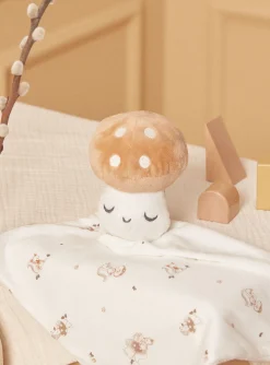 Sergent Major Jouets & Doudous-Doudou de naissance &eacute;cru &agrave; imprim&eacute; animaux de la for&ecirc;t