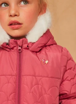 Sergent Major Manteau, Parka & Veste-Doudoune &agrave; capuche rose matelass&eacute;e