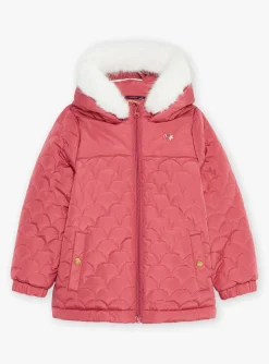 Sergent Major Manteau, Parka & Veste-Doudoune &agrave; capuche rose matelass&eacute;e