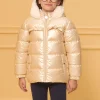 Sergent Major Manteau, Parka & Veste-Doudoune cir&eacute;e dor&eacute; &agrave; capuche