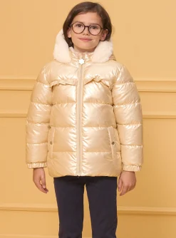 Sergent Major Manteau, Parka & Veste-Doudoune cir&eacute;e dor&eacute; &agrave; capuche