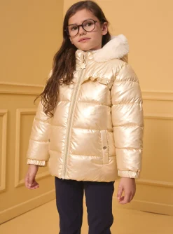 Sergent Major Manteau, Parka & Veste-Doudoune cir&eacute;e dor&eacute; &agrave; capuche