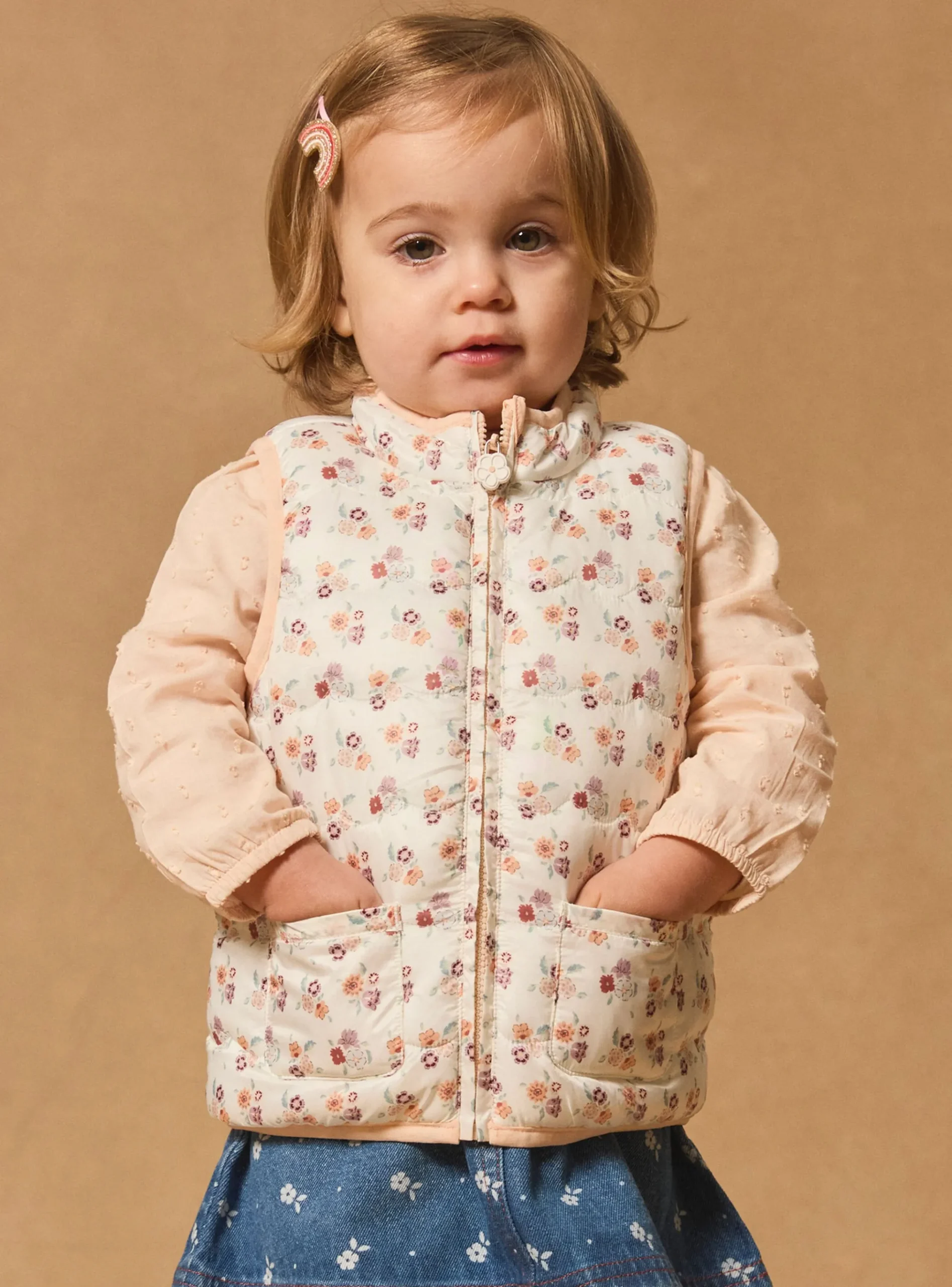 Sergent Major Manteau, Parka & Veste-Doudoune fleuri sans manches réversible