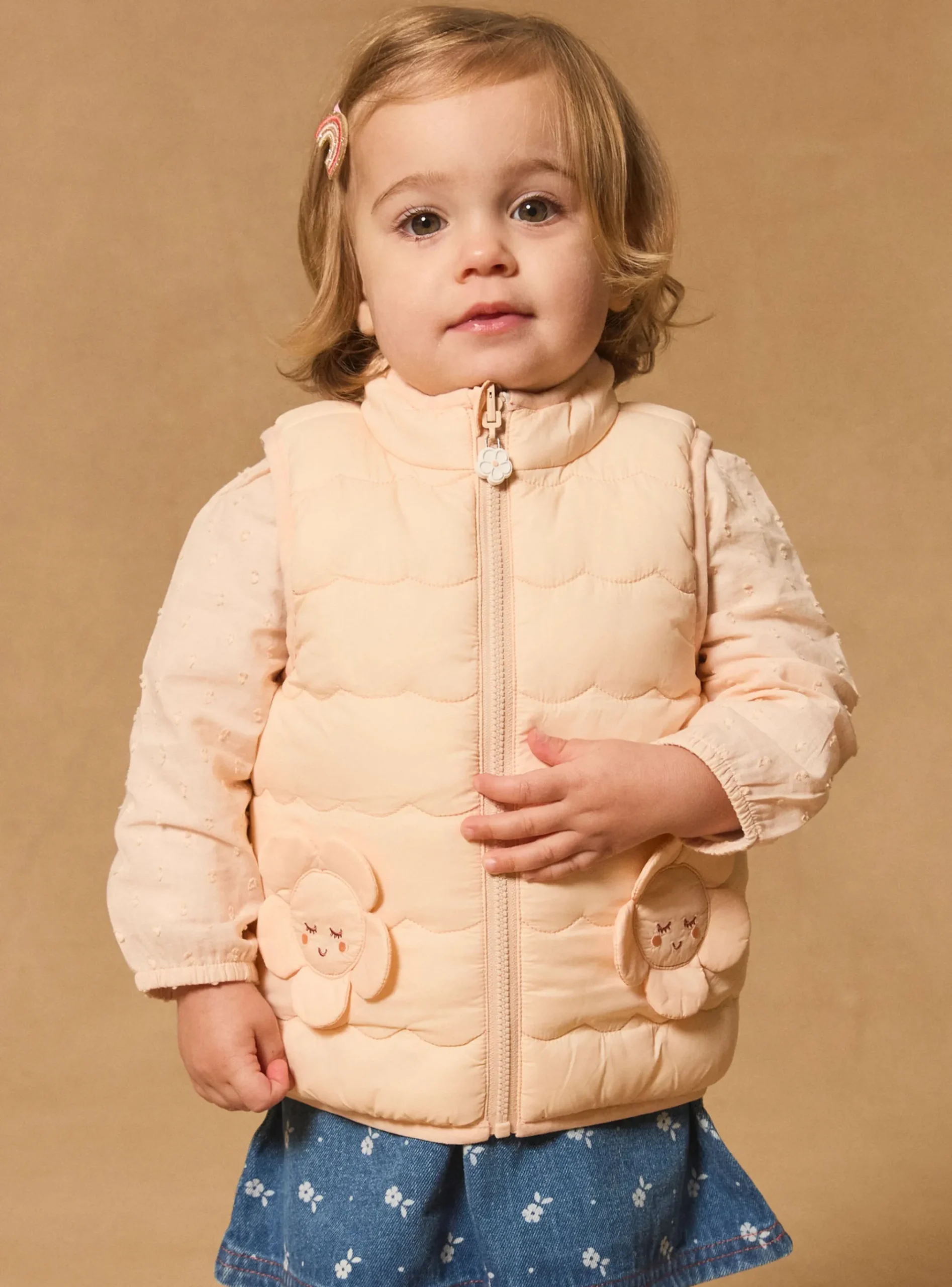 Sergent Major Manteau, Parka & Veste-Doudoune fleuri sans manches réversible