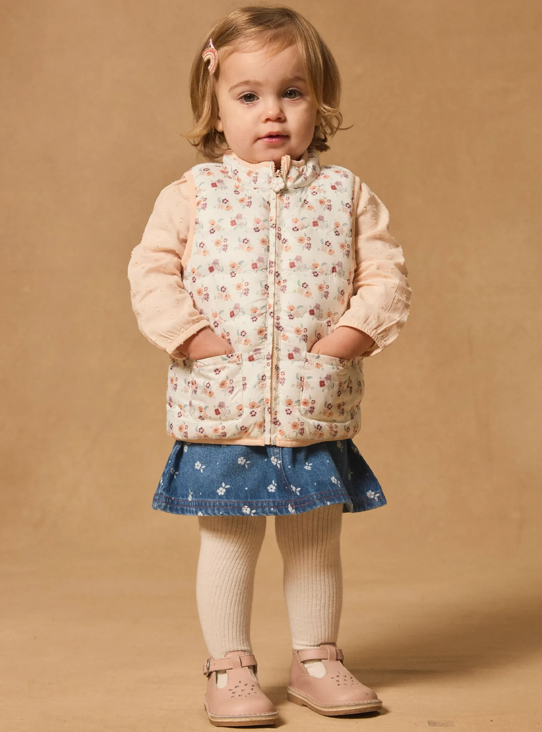 Sergent Major Manteau, Parka & Veste-Doudoune fleuri sans manches réversible