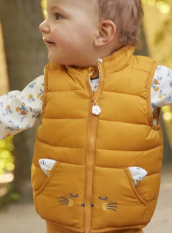 Sergent Major Manteau, Parka & Veste-Doudoune sans manche ambre jaune r&eacute;versible