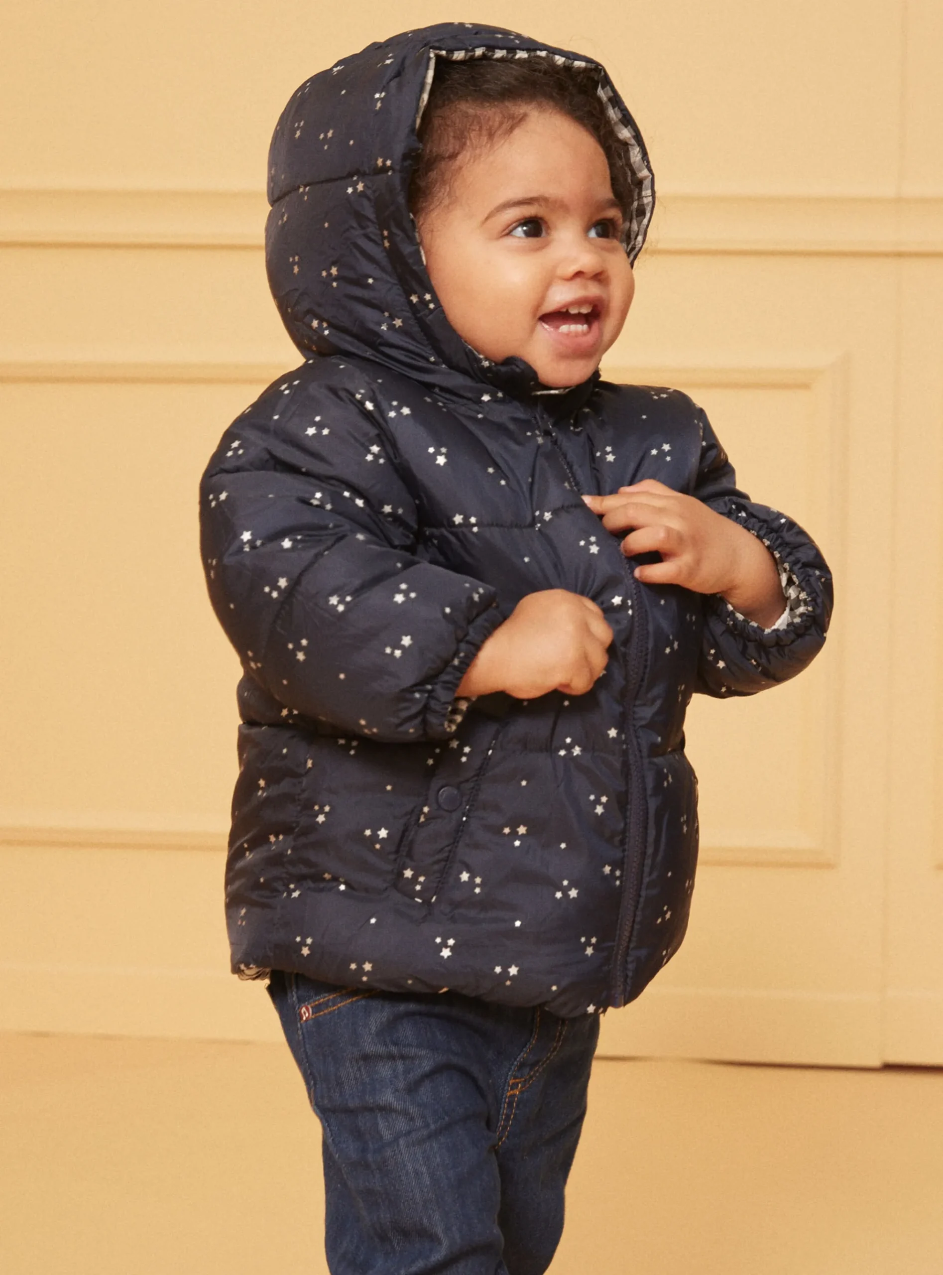 Sergent Major Manteau, Parka & Veste-Doudoune vichy réversible à capuche