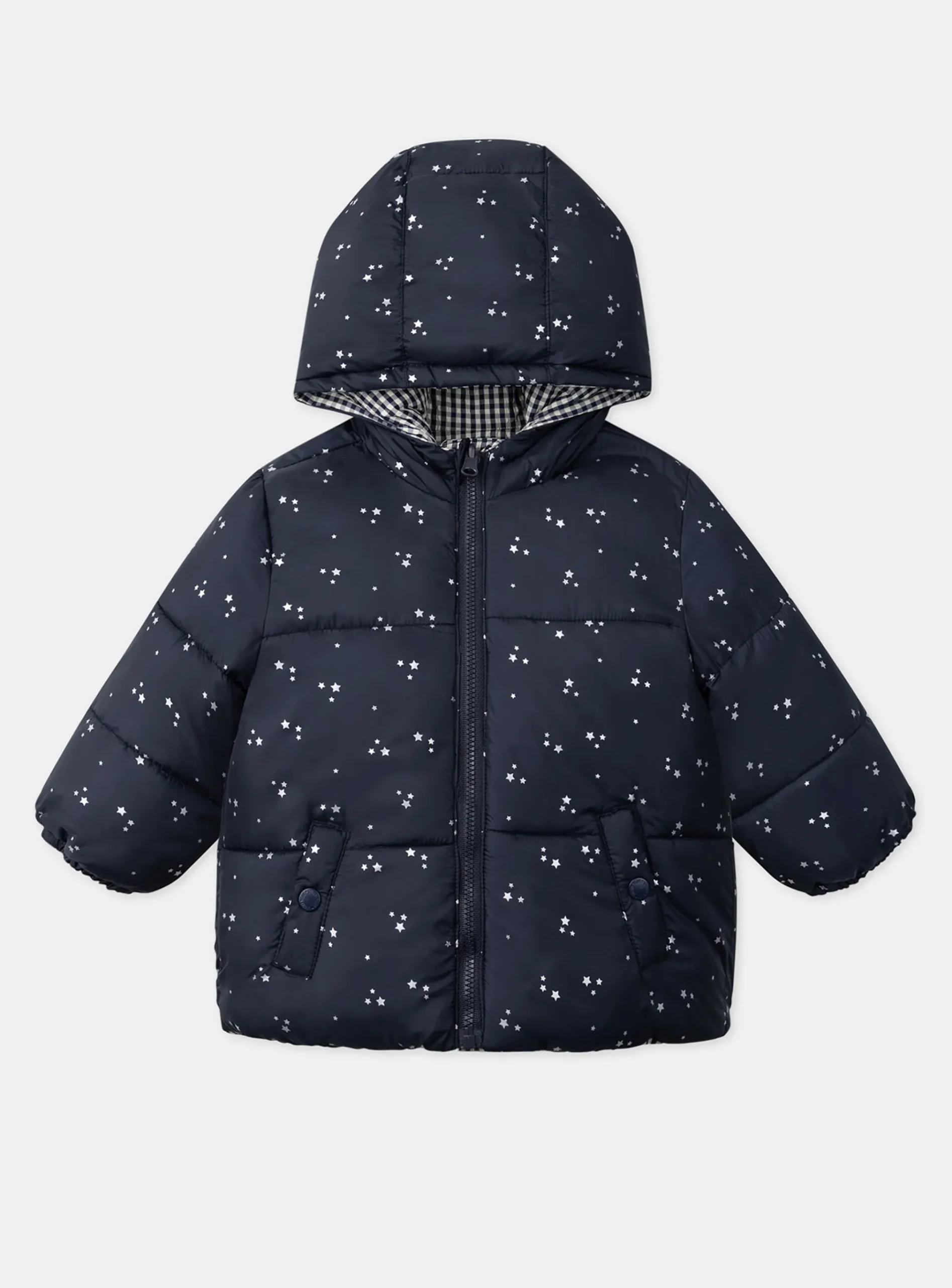 Sergent Major Manteau, Parka & Veste-Doudoune vichy réversible à capuche