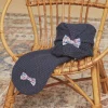 Sergent Major Bonnet, Echarpe & Gant-Echarpe bleu marine en tricot torsad&eacute;