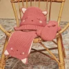 Sergent Major Bonnet, Echarpe & Gant-Echarpe rose en tricot