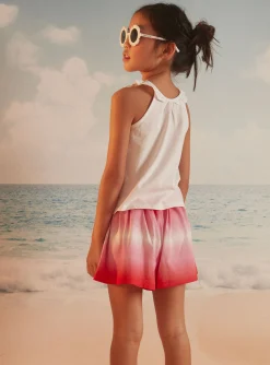 Sergent Major Maillot De Bain & Tenue De Plage-Ensemble 2 pi&egrave;ces &eacute;cru et rouge en coton