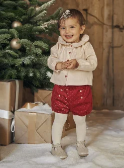 Sergent Major Ensemble, Combinaison & Salopette-Ensemble blouse et short en velours doré et rouge