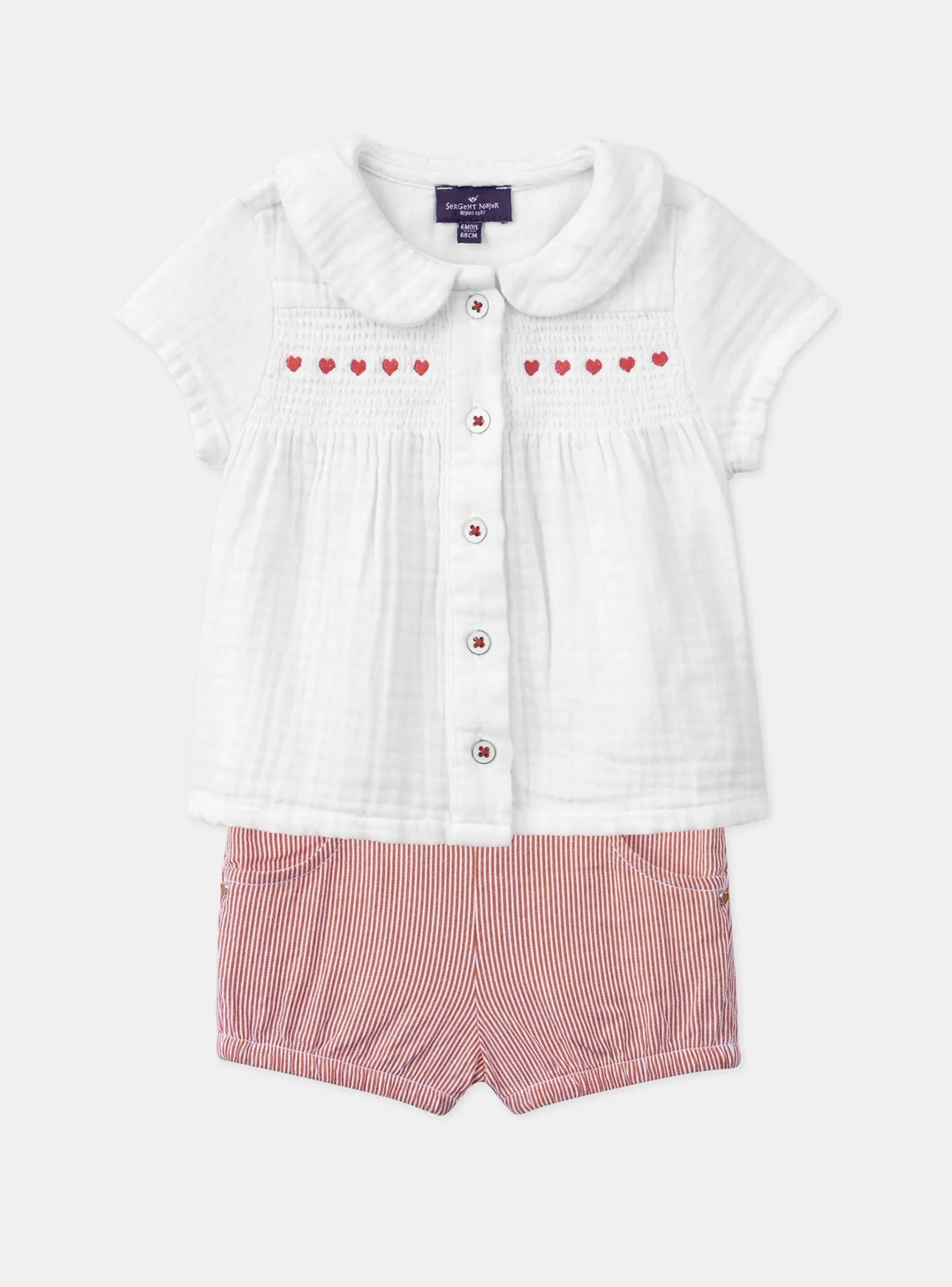 Sergent Major Ensemble, Combinaison & Salopette-Ensemble blouse et short rayé