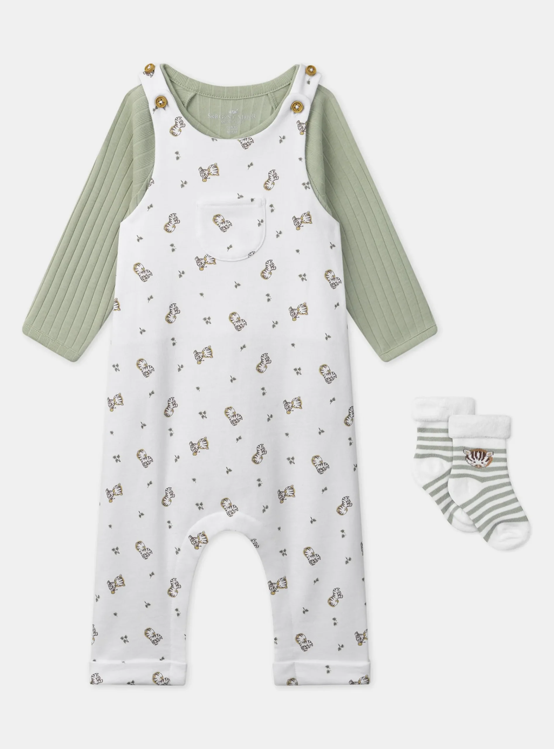 Sergent Major Tenues & Ensembles-Ensemble de jour body + Salopette + Chaussettes