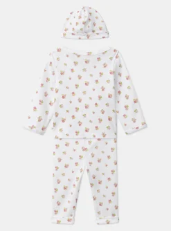 Sergent Major Tenues & Ensembles-Ensemble de naissance en maille ajourée haut + pantalon + bonnet