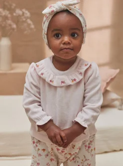 Sergent Major Pyjama & Grenouillère-Ensemble dors-bien et bonnet rose &agrave; imprim&eacute; fleuri