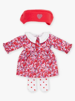 Sergent Major Jouets & Peluches-Ensemble pour poup&eacute;e "Mon Adorable Poup&eacute;e" robe, collant et b&eacute;ret