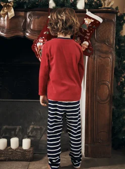 Sergent Major Pyjama-Ensemble pyjama de No&euml;l rouge et bleu marine en velours